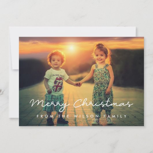 Einfaches Custom Foto Frohe Weihnachten (Vorderseite)