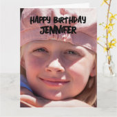 EINFACHES CUSTOM FOTO GEBURTSTAGSKARTE KARTE (Gelbe Blume)