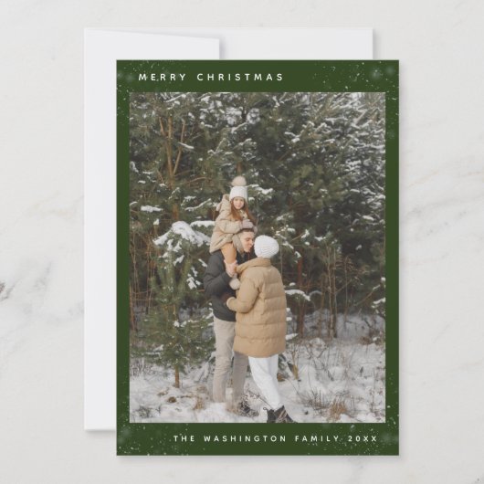 Einfaches Custom Foto Grün Frohe Weihnachten (Vorderseite)