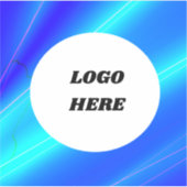 EINFACHES CUSTOM LOGO MINIMAL BLAU WEISS AUFKLEBER (Vorderseite)