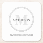 Einfaches Custom Monogram Hotel Frühstück Rechteckiger Pappuntersetzer (Vorderseite)