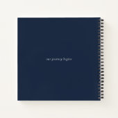 Einfaches Custom Navy Blue Wedding Guest Book Notizblock (Rückseite)