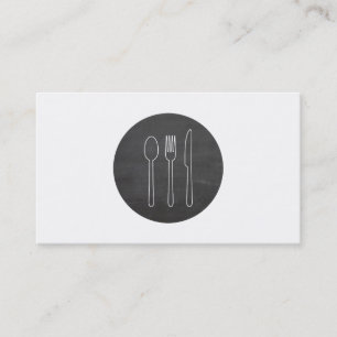 Einfaches Cutlery-Logo für Catering Business, Koch Visitenkarte