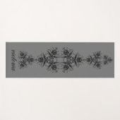 Einfaches Damask-Muster Mit Monogramm Yogamatte (Vorderseite (Horizontal))