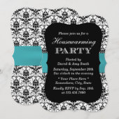 Einfaches Damasken und Aquamarines Party der Multi Einladung (Vorne/Hinten)