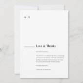 Einfaches dank modernes Hochzeitsstift-Foto Dankeskarte (Rückseite)