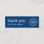 Einfaches Danke-Logo Marken Modern Navy Mini Visitenkarte (Vorderseite)