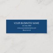 Einfaches Danke-Logo Marken Modern Navy Mini Visitenkarte (Rückseite)