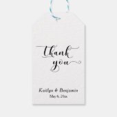Einfaches Dankeschön an elegante Script-Hochzeit Geschenkanhänger (Rückseite)