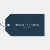 Einfaches Dankeschön an Navy Blue Wedding Geschenkanhänger (Rückseite Horizontal)