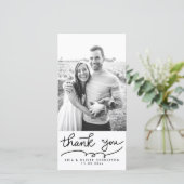 Einfaches Dankeschön an Typografy Wedding Dankeskarte (Stehend Vorderseite)
