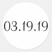 Einfaches Datum - Circle Sticker (Vorderseite)