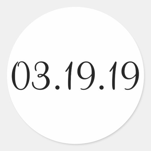Einfaches Datum - Circle Sticker (Vorderseite)
