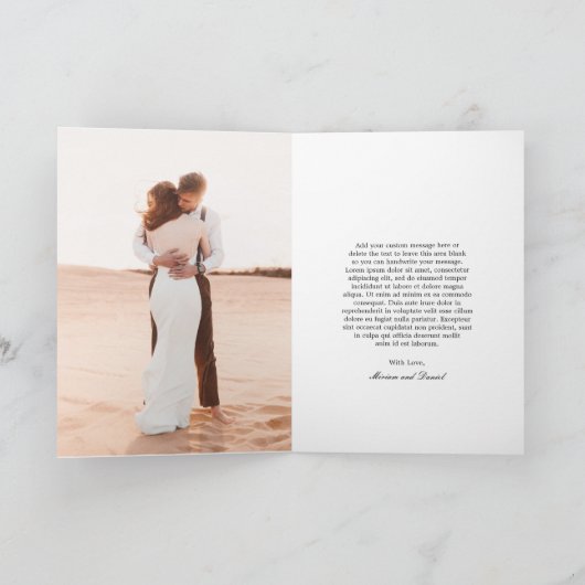 Einfaches Datum Moderne Hochzeit Dankeskarte (Innenseite)