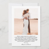 Einfaches Datum Moderne Hochzeit Dankeskarte (Rückseite)