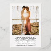 Einfaches Datum Moderne Hochzeit speichern das Dat Folieneinladung (Rückseite)