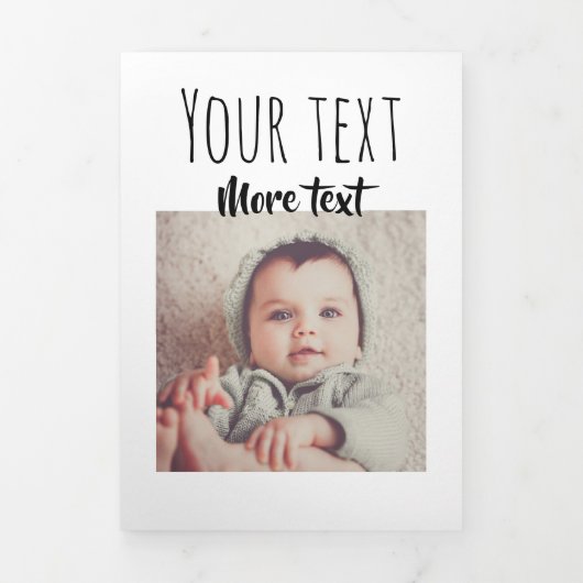 Einfaches Design A 15 FotoCollage Personalisiert k Dreifach Gefaltete Urlaubskarte (Cover)