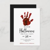 Einfaches Design Bloody Hand Halloween-Party laden Einladung (Vorne/Hinten)