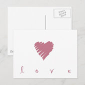 einfaches Design der Liebe Postkarte (Vorne/Hinten)