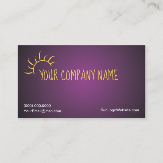 Einfaches Design der Visitenkarten für Sun-Logos Visitenkarte (Vorderseite)