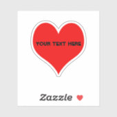 Einfaches Design des Roten Herzens Aufkleber (Blatt)