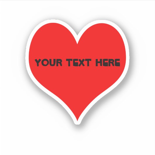 Einfaches Design des Roten Herzens Aufkleber (Vorderseite)
