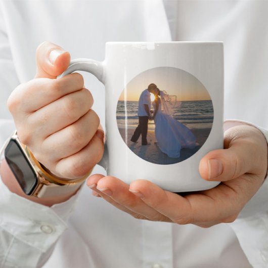 Einfaches Design des Zwei-Circle-Fotos Kaffeetasse