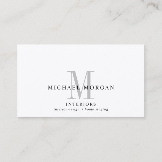 Einfaches Design Designer Monogram Business Visitenkarte (Vorderseite)