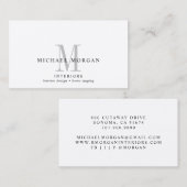 Einfaches Design Designer Monogram Business Visitenkarte (Vorne/Hinten)