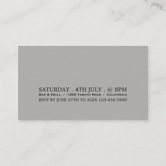 Einfaches Design-Eintrittsticket Begleitkarte (Rückseite)