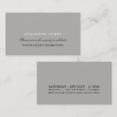 Einfaches Design-Eintrittsticket Begleitkarte (Vorne/Hinten)