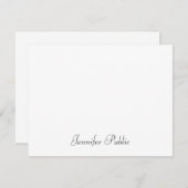 Einfaches Design Elegante Handschrift Name Text Fl Mitteilungskarte (Vorne/Hinten)