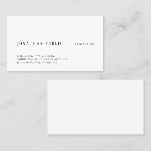 Einfaches Design Elegante Vorlage Moderne Visitenkarte (Vorne/Hinten)