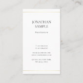 Einfaches Design Eleganter Schlichter Luxus Modern Visitenkarte (Rückseite)