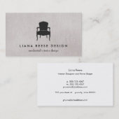 Einfaches Design Französischer Stuhl Logo Taue Visitenkarte (Vorne/Hinten)