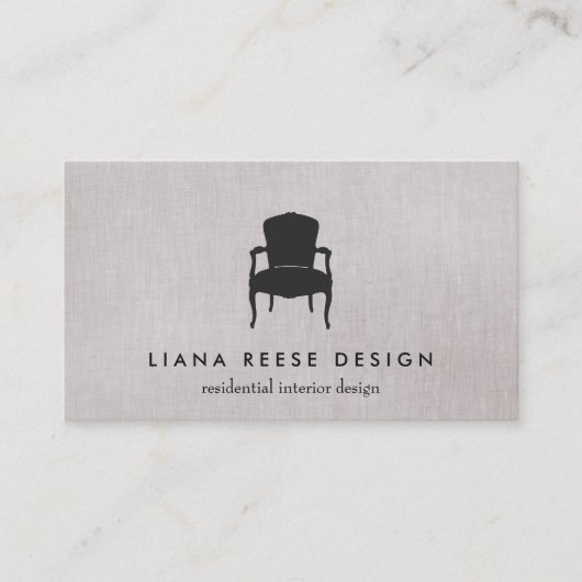 Einfaches Design Französischer Stuhl Logo Taue Visitenkarte (Vorderseite)