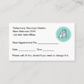 Einfaches Design für die Veterinärpräsenz Terminkarte (Vorderseite)