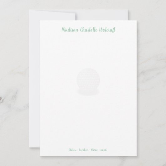 Einfaches Design für Golf Theme - Individuelle fla Dankeskarte (Vorderseite)