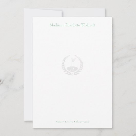 Einfaches Design für Golf Theme - Individuelle fla Dankeskarte (Vorderseite)