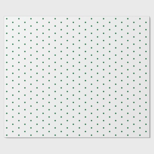Einfaches Design für grüne Punkte auf Weiß Geschenkpapier (Flach)