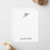 Einfaches Design für Handschrift Text Monogram Mitteilungskarte (Vorderseite/Rückseite Beispiel)