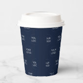 Einfaches Design für Navy Blue Minimal Business-Lo Pappbecher (Links)