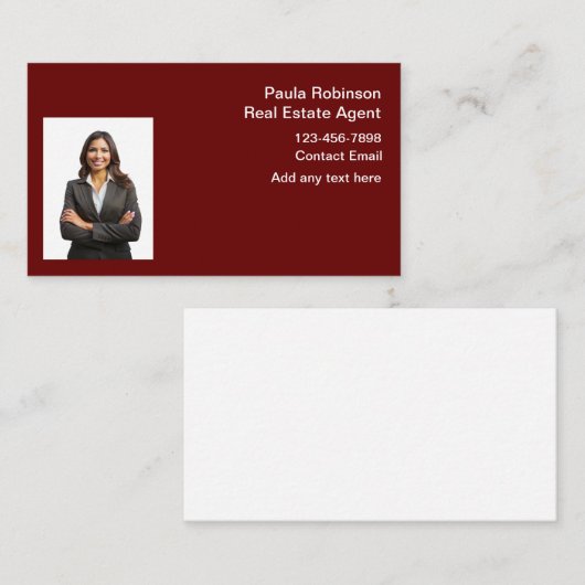 Einfaches Design für Realtor Foto-Visitenkarten Visitenkarte (Vorne/Hinten)