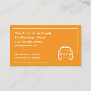 Einfaches Design für Uber-Treiber-Visitenkarten Visitenkarte