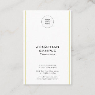 Einfaches Design Gold Vertikal Template Modern Visitenkarte