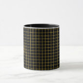 Einfaches Design Kariert Square Muster Schwarze Ta Tasse (Zentrum)