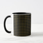 Einfaches Design Kariert Square Muster Schwarze Ta Tasse (Links)