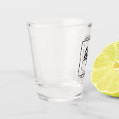 Einfaches Design-Logo personalisiert Schnapsglas (Links)