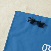 Einfaches Design Minimalistischer Namen in Blue Cu Strandtuch (Beispiel)
