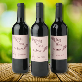 Einfaches Design mit drei Namen Weinetikett